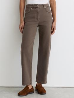 Reiss Selin Petite Straight Leg Jeans, Mocha Brown, Mocha Brown