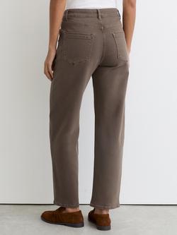 Reiss Selin Petite Straight Leg Jeans, Mocha Brown - view 2, Mocha Brown