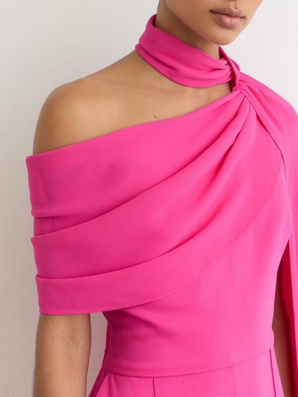 Reiss Carrie One-Shoulder Drape Wide Leg Jumpsuit, Raspberry Pink - view 2, Raspberry Pink