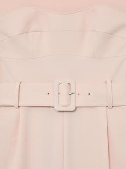 Reiss Ora Belted Playsuit, Pale Pink - view 2, Pale Pink
