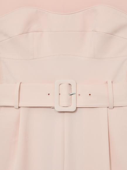 Reiss Ora Belted Playsuit, Pale Pink - view 2, Pale Pink
