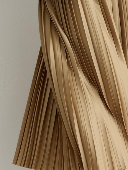 Reiss Eva Pleated Midi Skirt, Gold - view 2, Gold