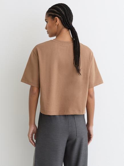 Reiss Esme Twist Shoulder T-Shirt, Taupe Brown - view 2, Taupe Brown