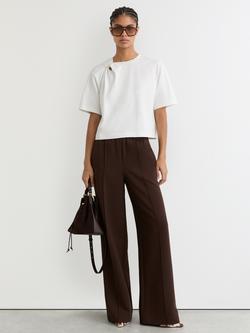 Reiss Esme Twist Shoulder T-Shirt, White, White