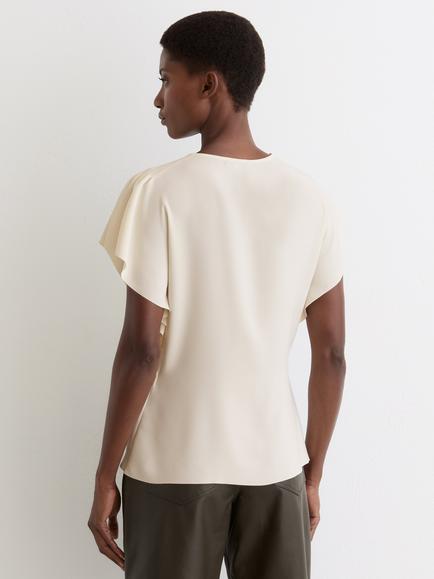 Reiss Natalie Drape Top, Ivory - view 2, Ivory