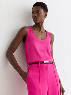Reiss Ruby Silk Front Camisole Top, Fuchsia Pink, Fuchsia Pink