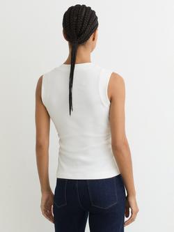Reiss Sandy Ruched Ribbed Vest Top - view 2, White