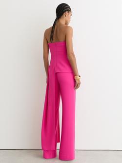 Reiss Skye Drape Bandeau Top, Bright Pink - view 2, Bright Pink