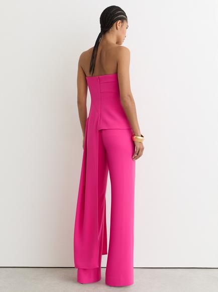 Reiss Skye Drape Bandeau Top, Bright Pink - view 2, Bright Pink