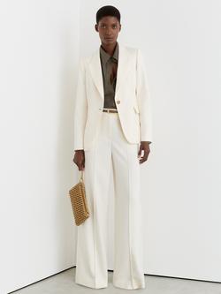 Reiss Petite Malin Wide Leg Trousers, Cream, Cream