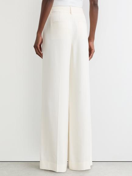 Reiss Petite Malin Wide Leg Trousers, Cream - view 2, Cream