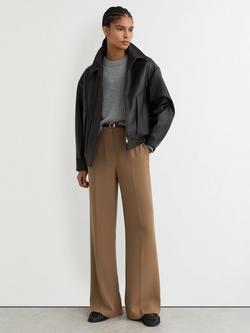 Reiss Margeaux Wide Leg Trousers, Camel, Camel