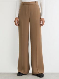 Reiss Petite Margeaux Wide Leg Trousers, Camel, Camel