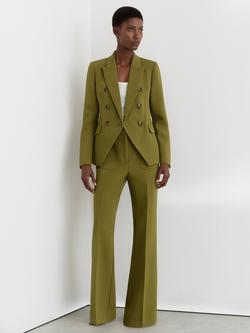 Reiss Petite Priya Flare Leg Trousers, Chartreuse Green, Chartreuse Green