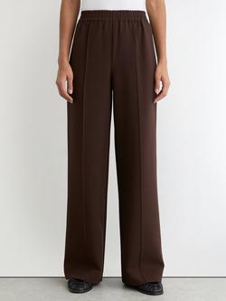 Reiss Petite Robyn Wide Leg Trousers, Chocolate Brown, Chocolate Brown