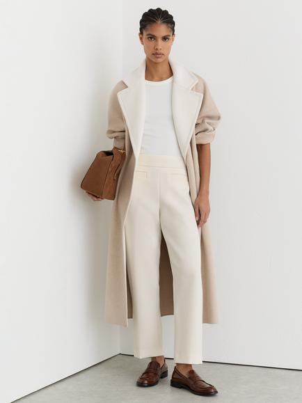 Reiss Petite Rosemary Tapered Trousers, Cream, Cream