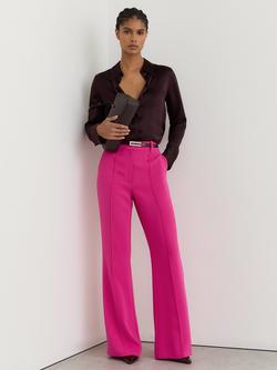 Reiss Petite Skye Flared Trousers, Bright Pink, Bright Pink