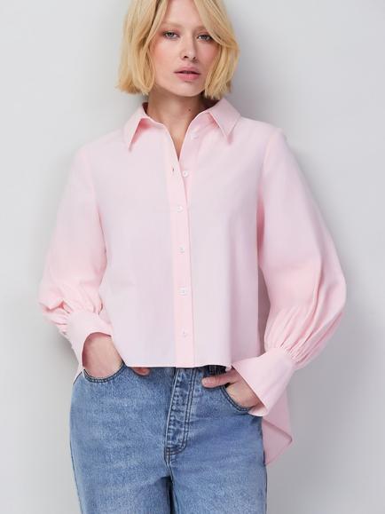 Ro&Zo Petite Hi-Lo Hem Shirt, Pink, Pink