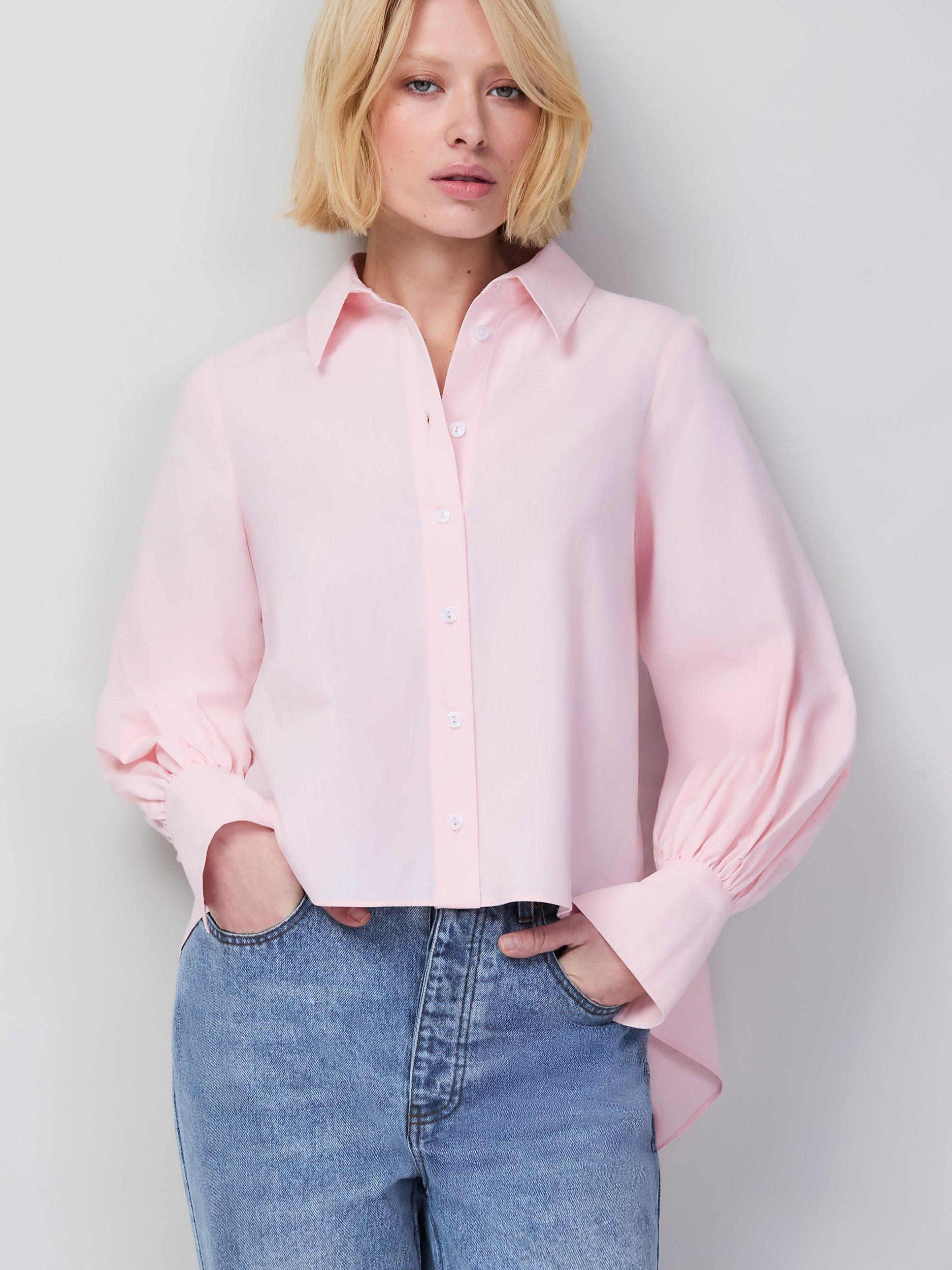 Product image 1 of 6, which shows Ro&Zo Hi-Lo Hem Shirt, Pink, 6