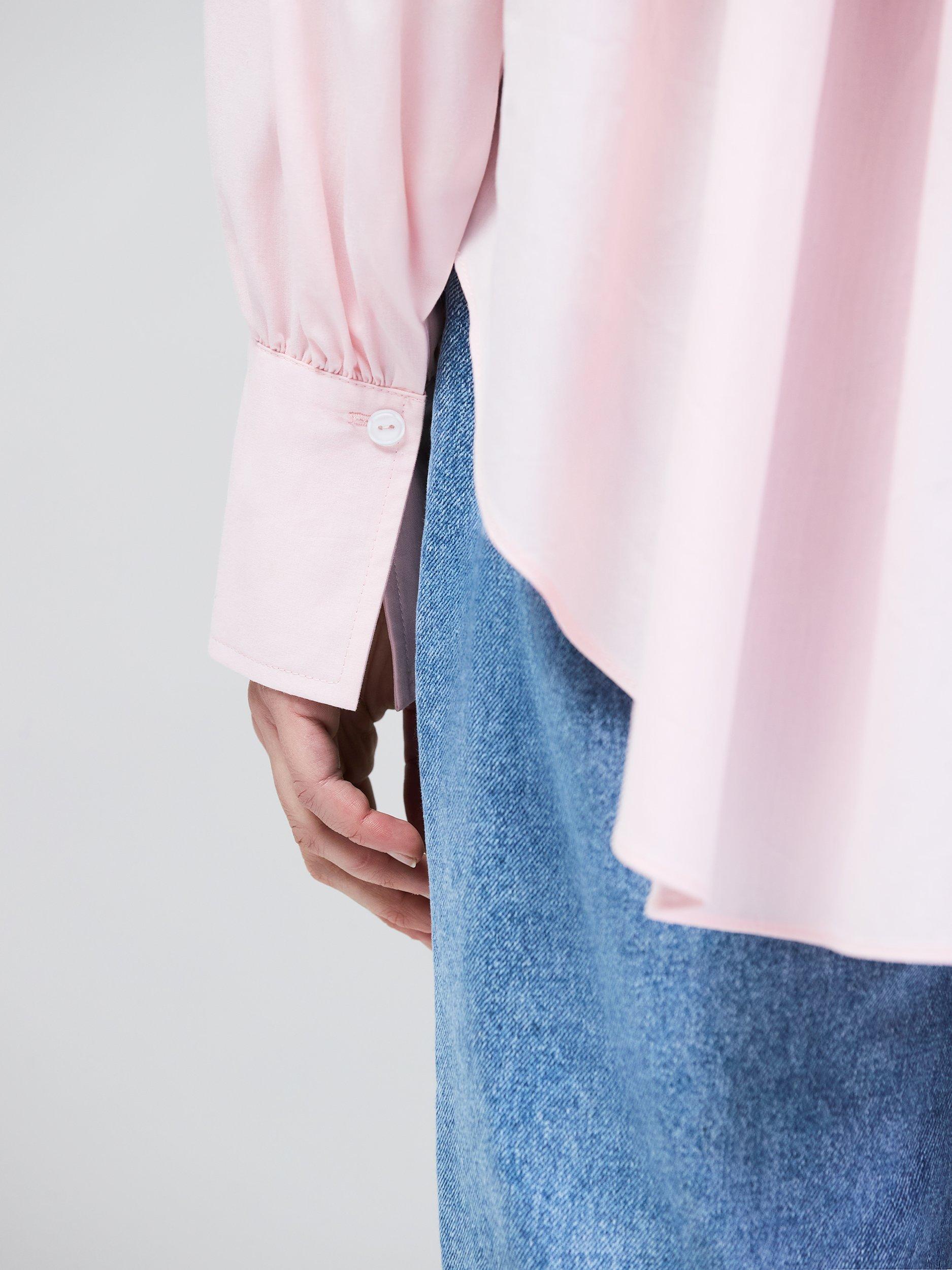 Product image 4 of 6, which shows Ro&Zo Hi-Lo Hem Shirt, Pink, 6