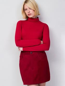Ro&Zo Roll Neck Jersey Top, Red, Red