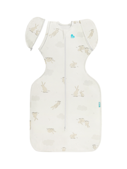 Love to Dream Swaddle Up Transition Bunnies Baby Sleeping Bag, 1 Tog, White, White