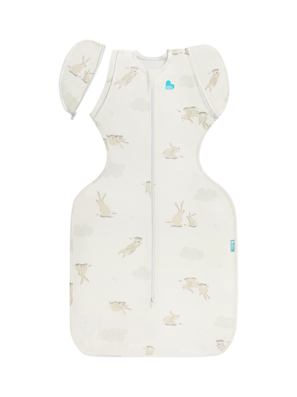 Love to Dream Swaddle Up Transition Bunnies Baby Sleeping Bag, 1 Tog, White, White
