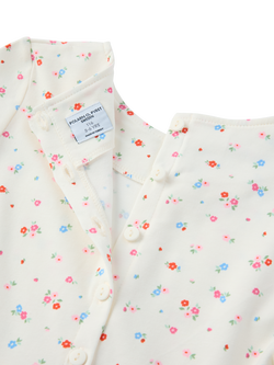 Polarn O. Pyret Kids' Organic Cotton Long Sleeved Floral Dress, Natural - view 2, Natural