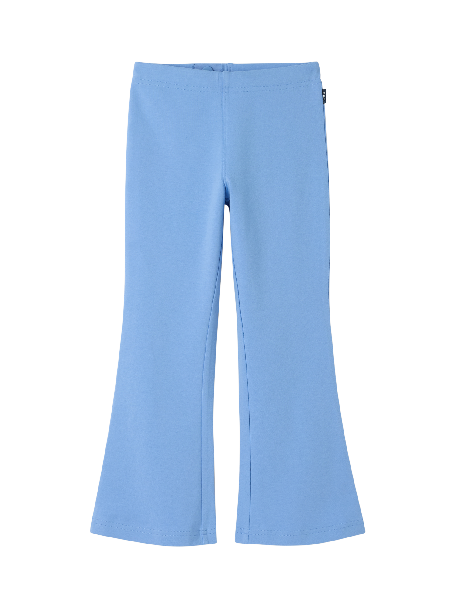 Product image 1 of 2, which shows Polarn O. Pyret Kids' Flared Leggings, Blue, 12-18 months