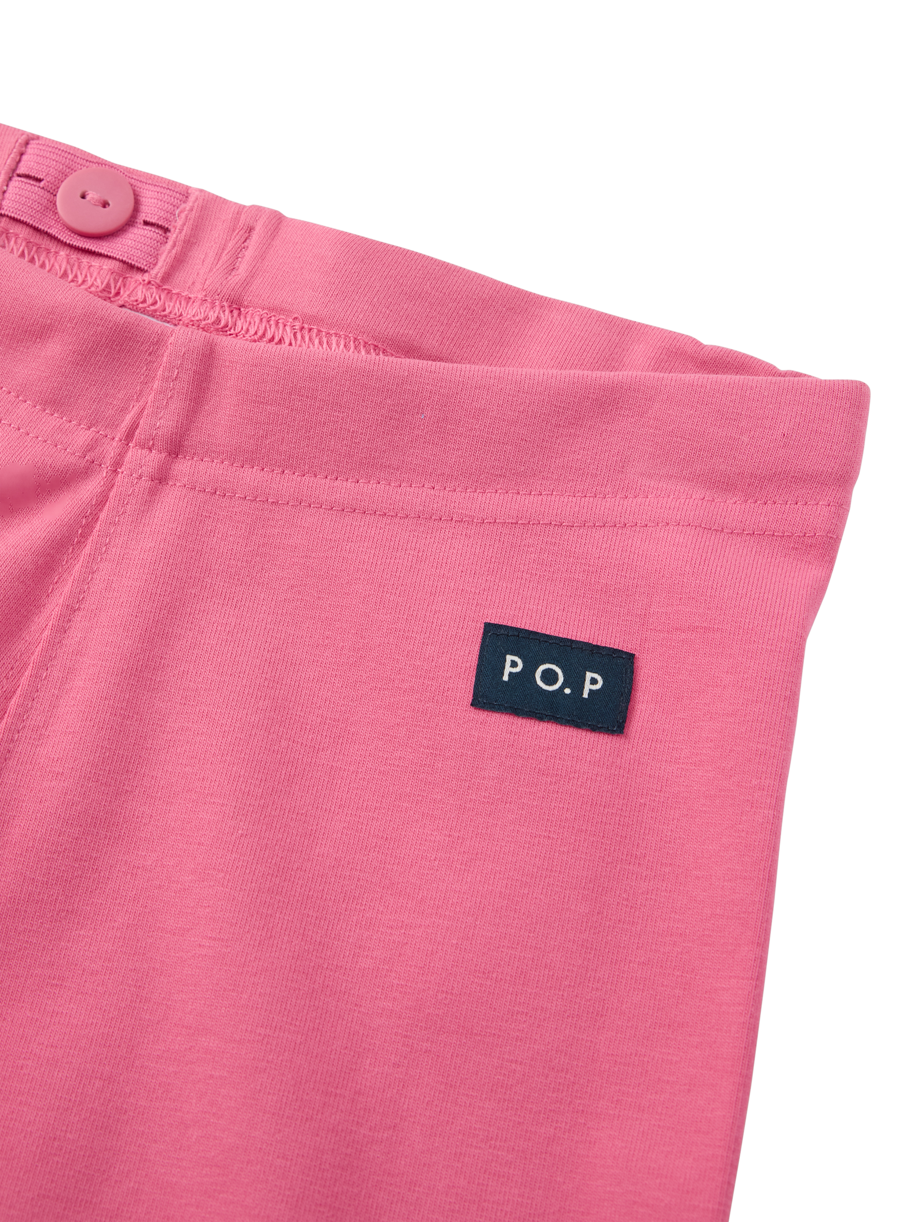 Product image 2 of 2, which shows Polarn O. Pyret Kids' Plain Leggings, Pink, 12-18 months