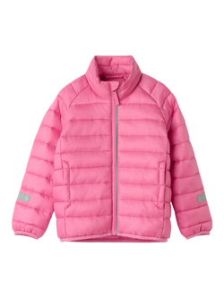 Polarn O. Pyret Kids' Puffer Jacket, Pink - view 2, Pink