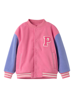 Polarn O. Pyret Kids' Windproof Varsity Jacket, Pink - view 2, Pink