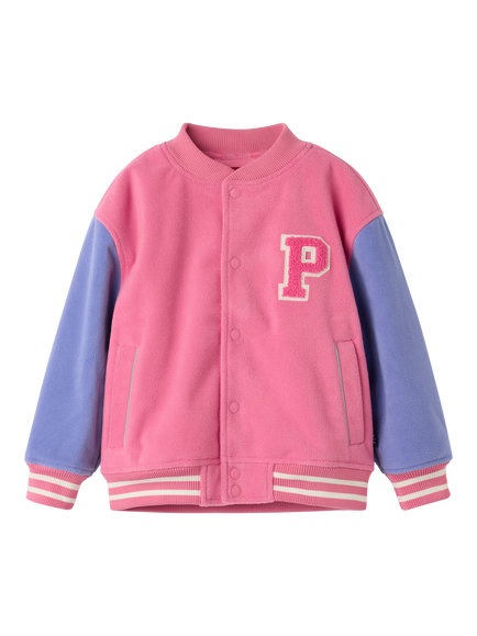Polarn O. Pyret Kids' Windproof Varsity Jacket, Pink - view 2, Pink