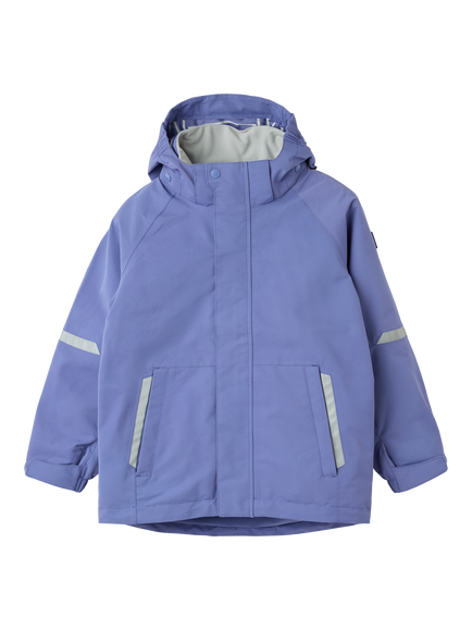 Polarn O. Pyret Kids' Stormy Waterproof Shell Jacket - view 2, Dusted Periwinkle