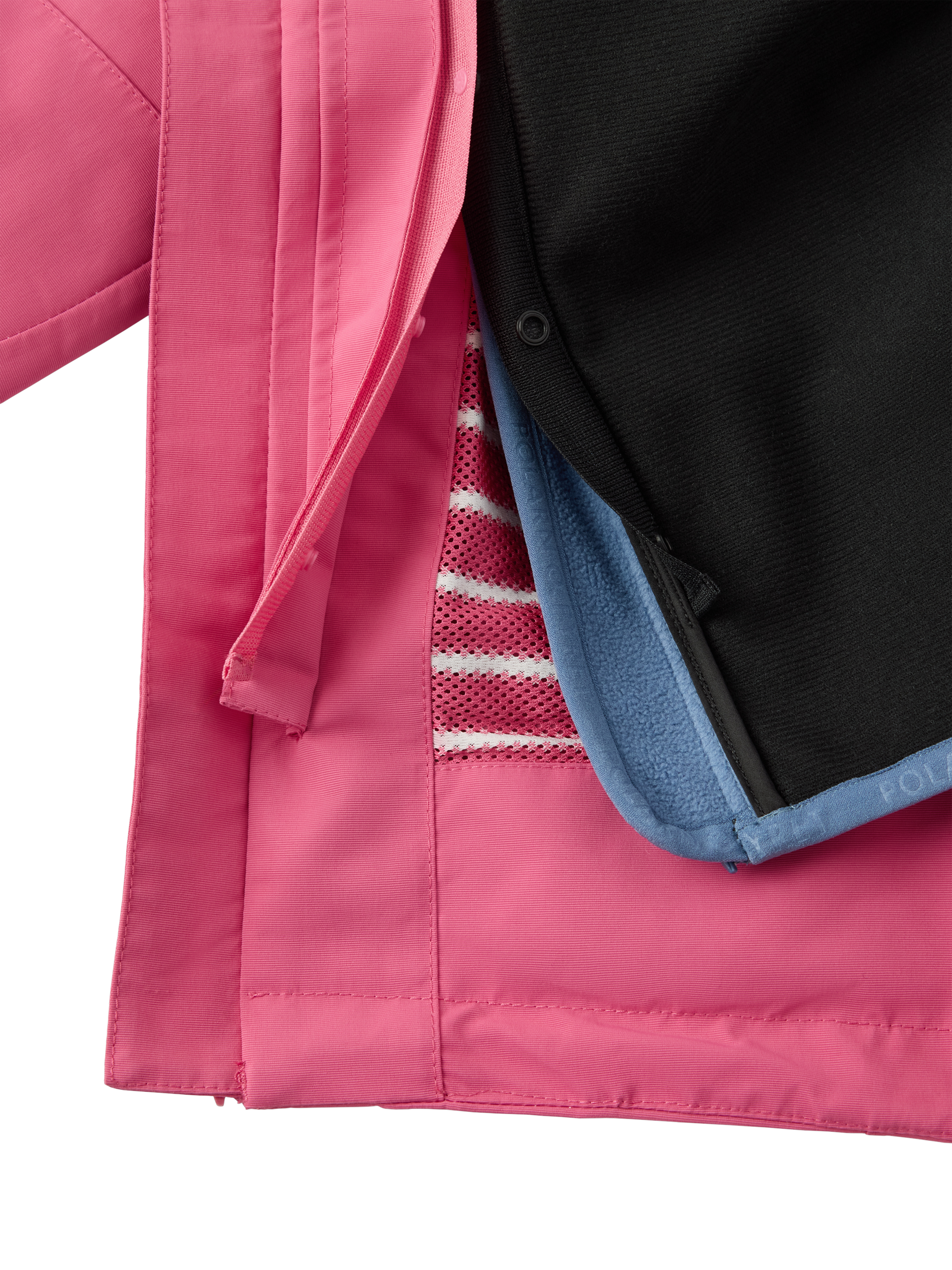 Product image 4 of 6, which shows Polarn O. Pyret Kids' Stormy Waterproof Shell Jacket, Fruit Dove, 9-12 months