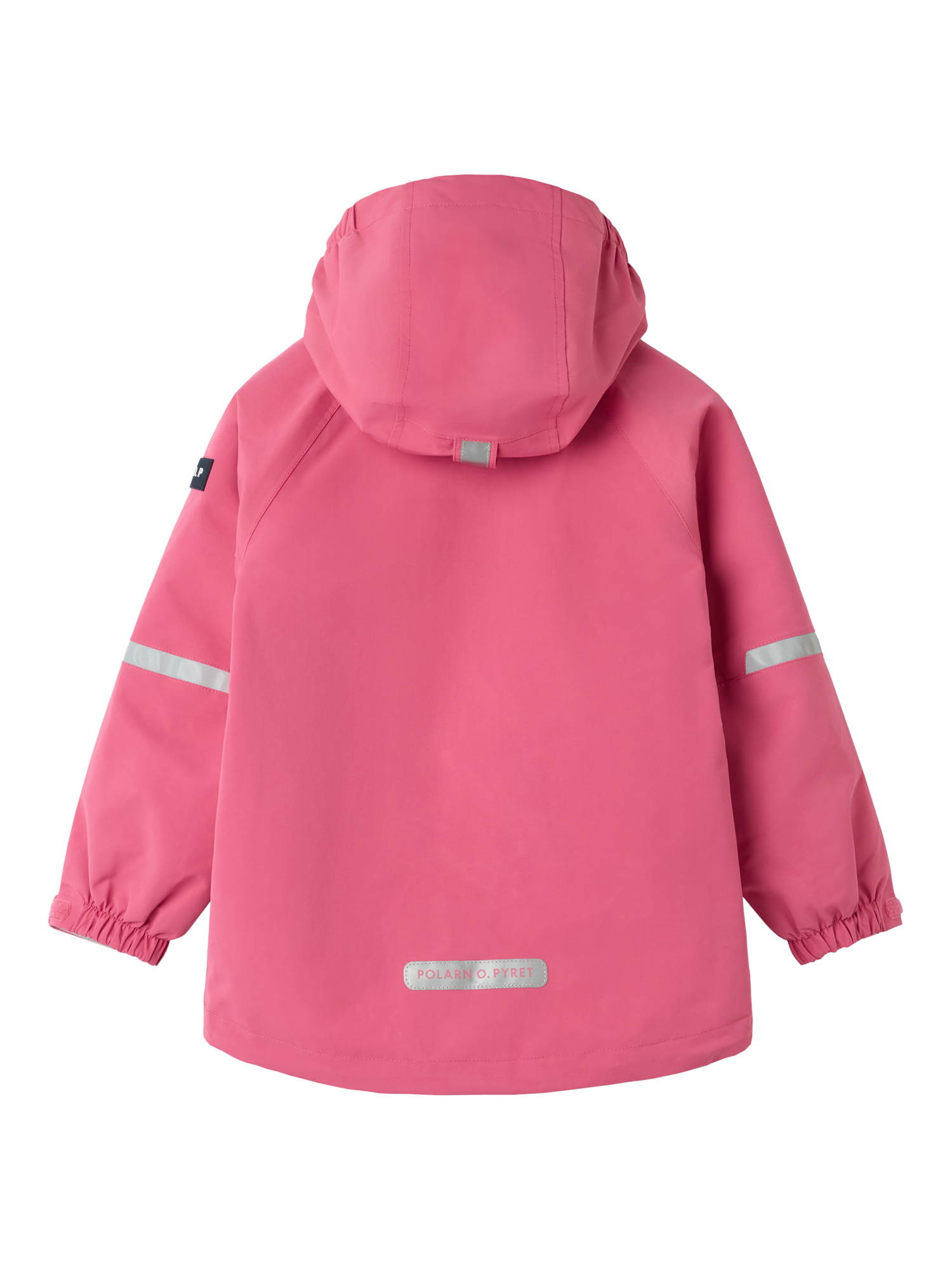 Product image 6 of 6, which shows Polarn O. Pyret Kids' Stormy Waterproof Shell Jacket, Fruit Dove, 9-12 months