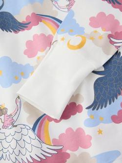 Polarn O. Pyret Kids' Cotton Blend Printed Pyjamas, White - view 2, White