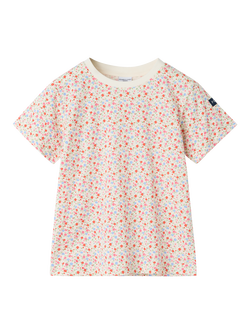 Polarn O. Pyret Kids' Cotton Floral T-Shirt, Pink, Pink