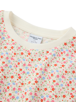 Polarn O. Pyret Kids' Cotton Floral T-Shirt, Pink - view 2, Pink