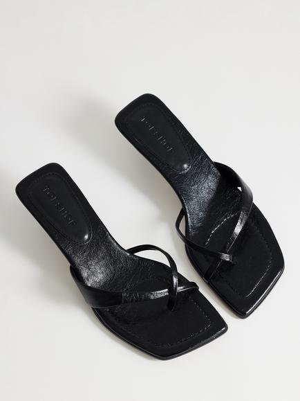 Topshop Solo Kitten Heel Sandals, Black - view 2, Black