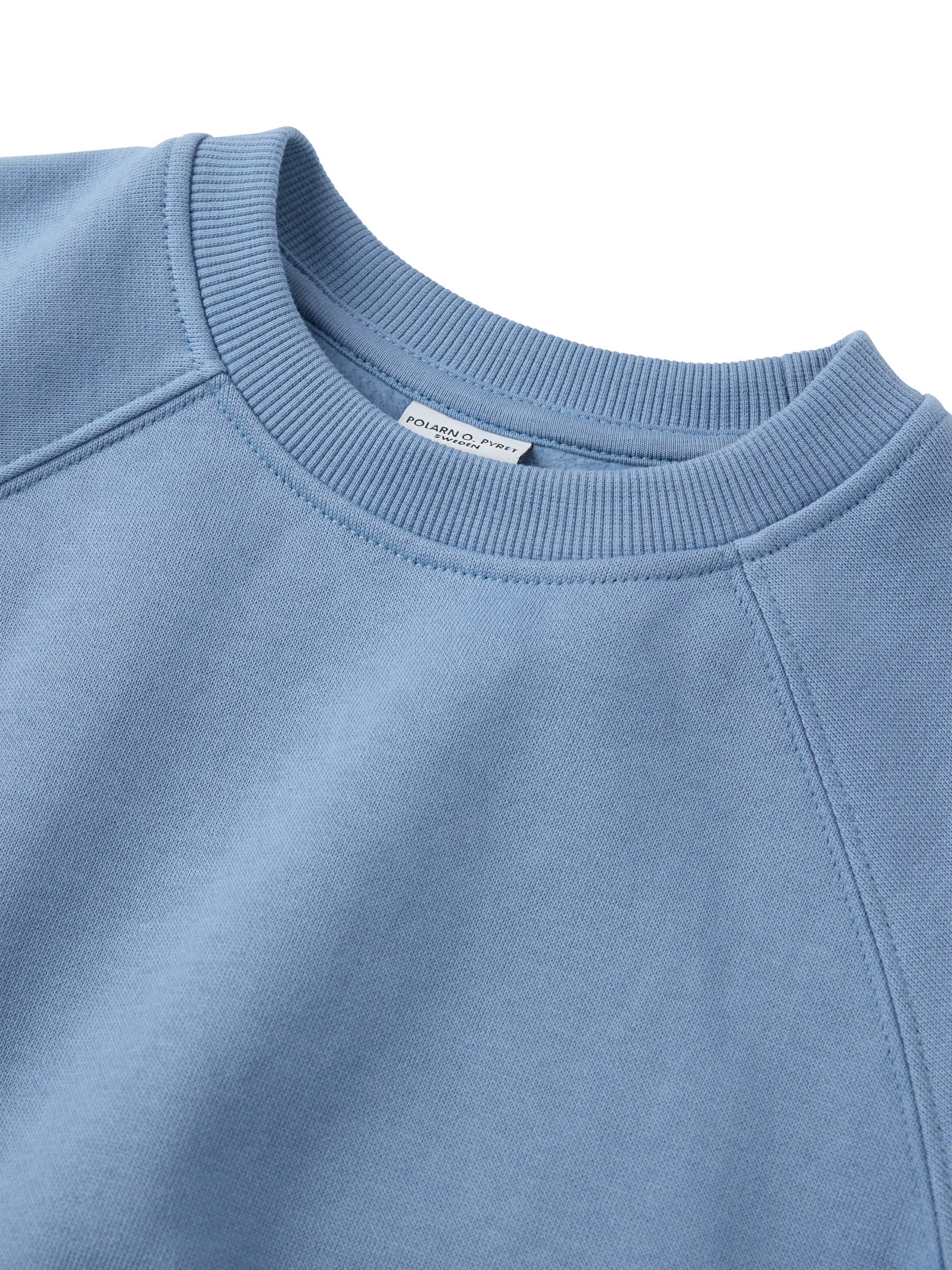 Product image 3 of 6, which shows Polarn O. Pyret Kids' Cotton Plain Sweatshirt, Blue, 12-18 months