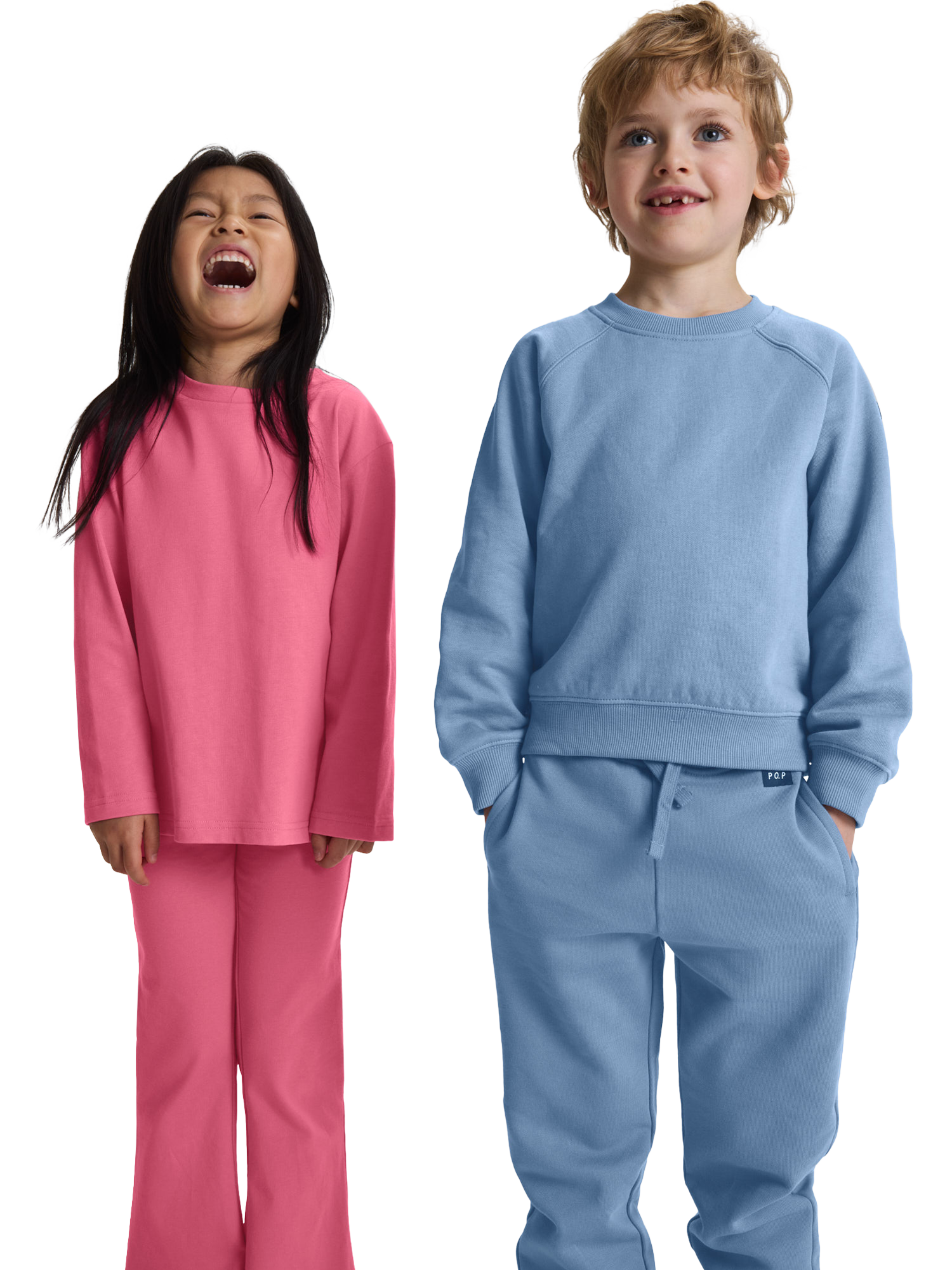 Product image 6 of 6, which shows Polarn O. Pyret Kids' Cotton Plain Sweatshirt, Blue, 12-18 months