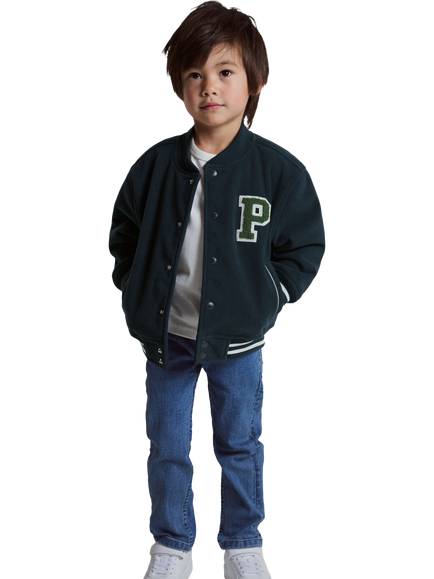 Polarn O. Pyret Kids' Varsity Windproof Jacket, Blue, Blue