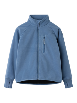 Polarn O. Pyret Kids' Windproof Fleece Jacket, Blue - view 2, Blue