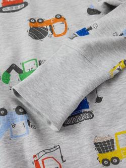 Polarn O. Pyret Kids' Cotton Rich Vehicle Print Pyjama Set, Grey - view 2, Grey
