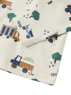 Polarn O. Pyret Kids' Truck Long Sleeve Top, Natural - view 2, Natural