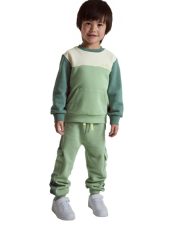 Polarn O. Pyret Kids' Cotton Plain Joggers, Green, Green