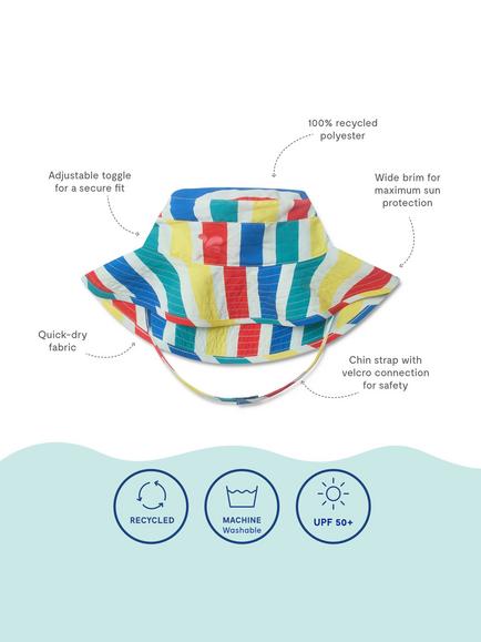 Muddy Puddles Kids' Stripe Sun Hat, Multi - view 2, Multi
