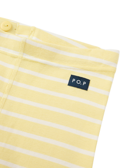 Polarn O. Pyret Kids' Organic Cotton Striped Trousers, Yellow - view 2, Yellow