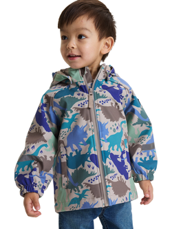 Polarn O. Pyret Kids' Hooded Dinosaur Print Coat, Natural, Natural